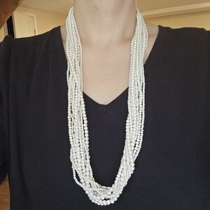 Vintage Marvello Faux Pearl Boho Bohemian Layer Necklace